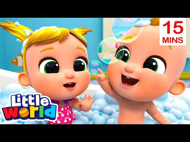 Bedtime Bath Song | Little World |  Bedtime, Wind Down, and Sleep with Moonbug Kids