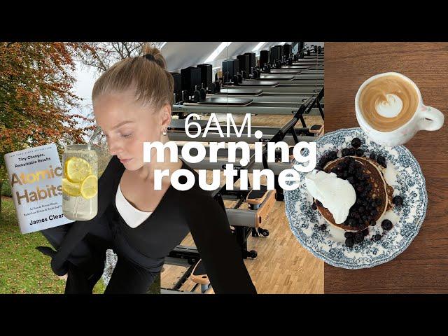 my 6am morning routine | cozy winter morning, 10 healthy habits & baking protein pancakes