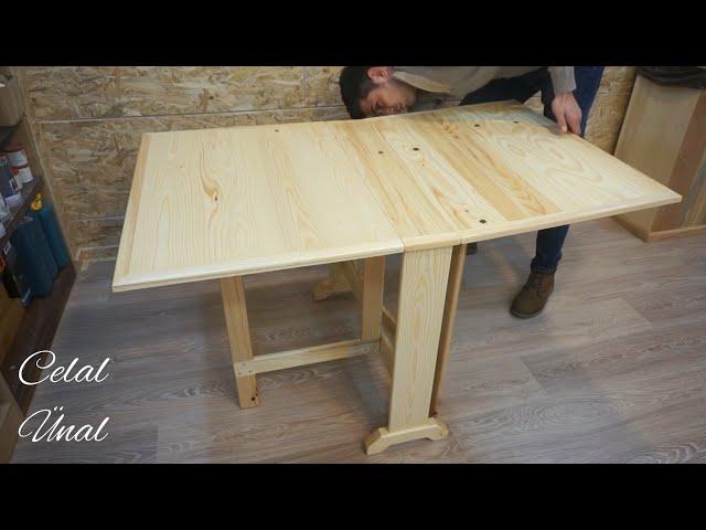 Wooden folding table / How to make a folding table / Folding dining table