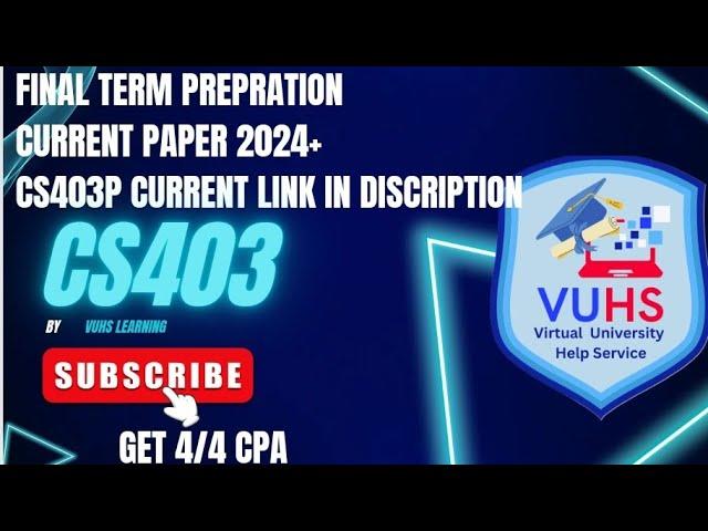 cs403 final term  preparation|cs403 current paper 2024| #cs403current|#cs403currentpaper2024