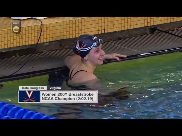 NCAA WOMEN'S SWIMMING : KATE DOUGLASS (VIRGINIA) BEATS AMERICAN AND NCAA RECORD IN 200BREAST