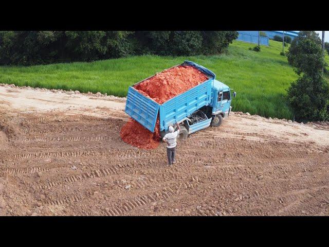 The Fist New Project Delete Pound Flooded Landfill! Bulldozer D20 & Dump Truck Unloading