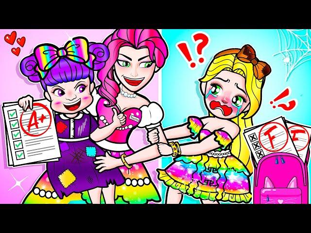 [paper dolls] Rich Friend vs Poor Friend Dress Design and Bad Teacher | Rapunzel Family 놀이 종이