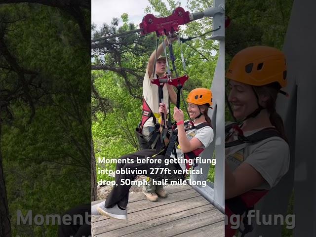 Moments before getting flung into oblivion 1/2 mile #Zipline in #Arkansas #capcut