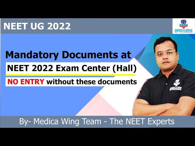Documents Required in Neet 2022 examination hall | NEET 2022 Exam Day Guidelines, what to carry ?