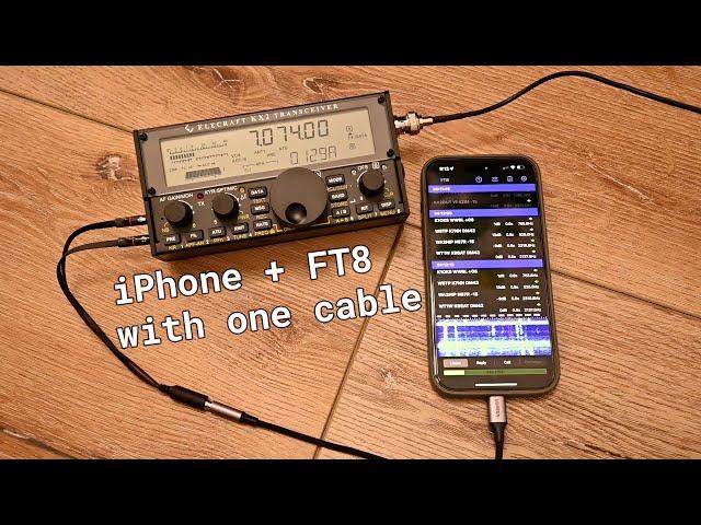 Ultraportable FT8 with an iPhone, Elecraft KX2... and only one cable!