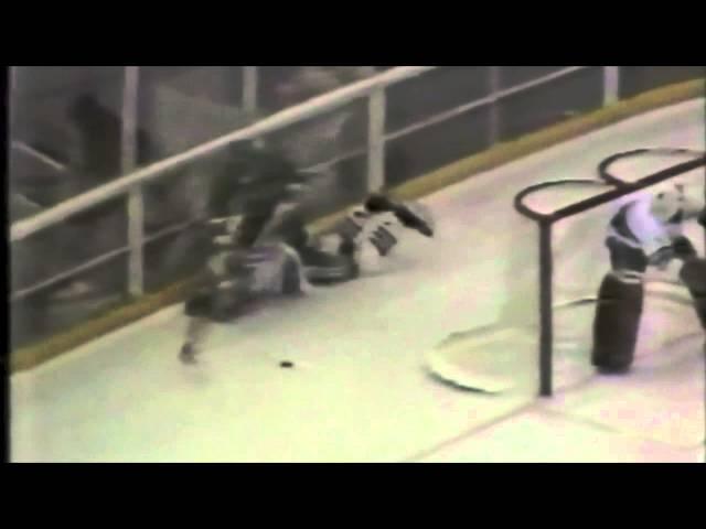 Goalie Steve Carroll plays in 1977 State High School Hockey Tournament - Edina-East vs Roseau