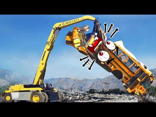 Amazing Dangerous Powerful Excavator Destroy Car - Heavy Equipment Machines Working