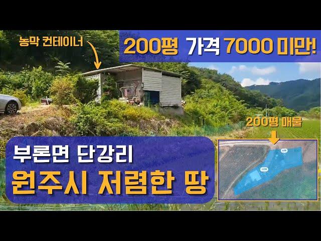 200평 가격 7000만원 미만!! 원주시 공기 좋은 저렴한 농막, 토지매매#원주토지매매