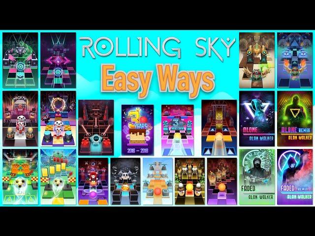 Rolling Sky Easy Ways || ALL 2018 LEVELS