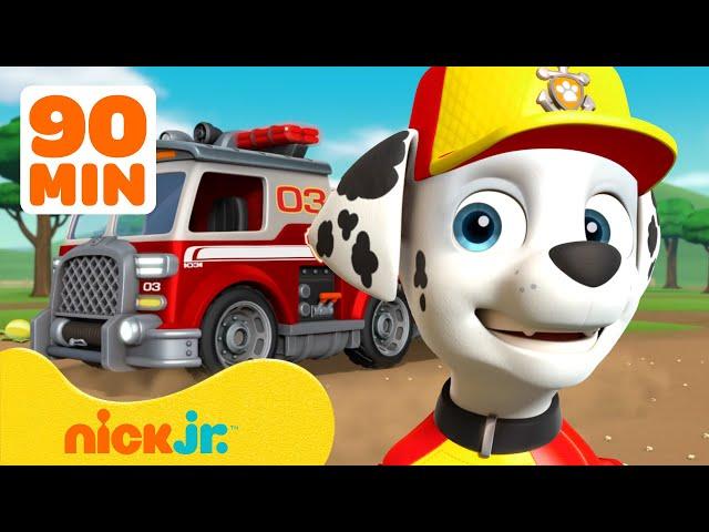 Paw Patrol | ¡Los MEJORES rescates del camión de bomberos de Marshall de PAW Patrol! | Nick Jr.