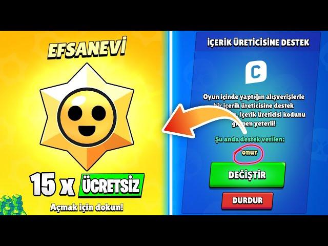 KOD ONUR YAZARAK 15 ÜCRETSİZ EFSANEVİ TOPLAM 150 STARR HEDİYESİ KUTU AÇILIMI - Brawl Stars