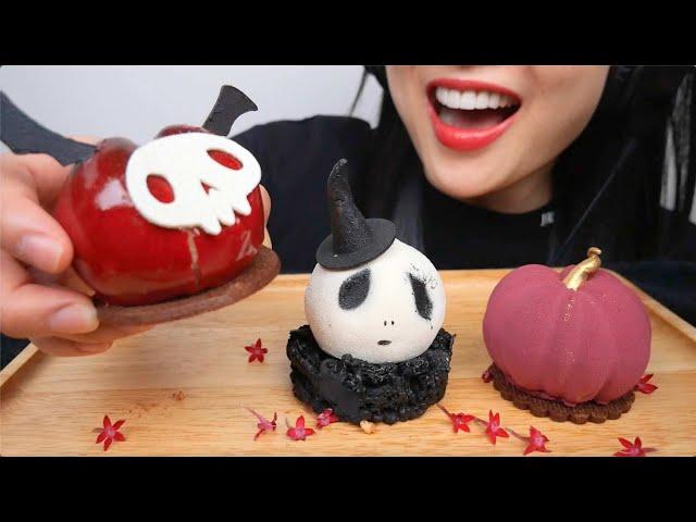 HALLOWEEN MOUSSE CAKE (ASMR EATING SOUNDS) NO TALKING | SAS-ASMR