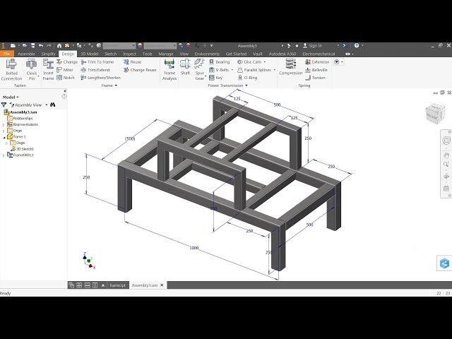Autodesk Inventor Tutorial How to make steel Frame