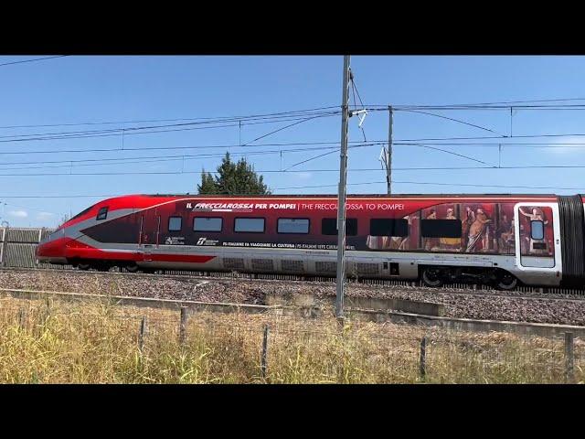 WOW! FRECCIAROSSA 1000 vs ITALO AGV at 300km/h near Fidenza on the Milano Bologna High speed railway