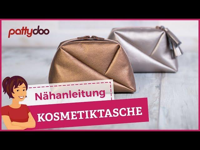 Kosmetiktasche selber nähen - "Geo Bag" aus Kunstleder mit Reißverschluss