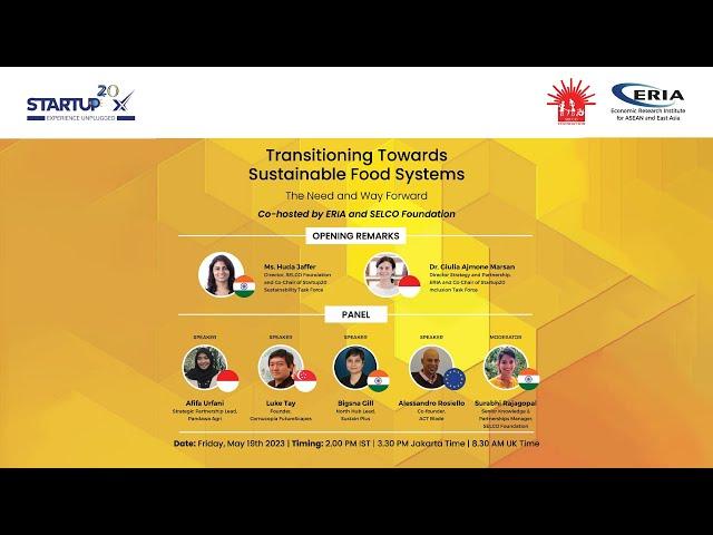 ERIA | Startup20X Webinar on Sustainable Food System