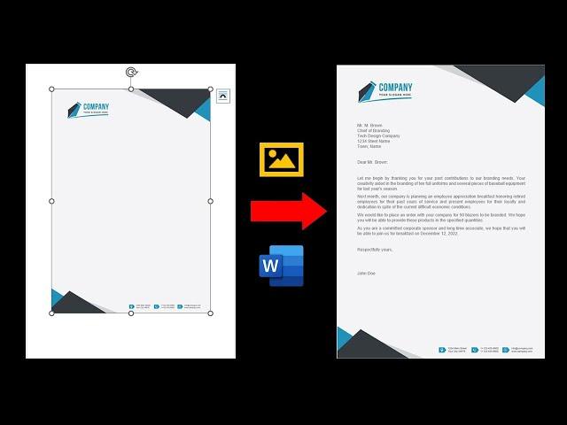  How to Insert Image Letterhead in MS Word 2019, 2021