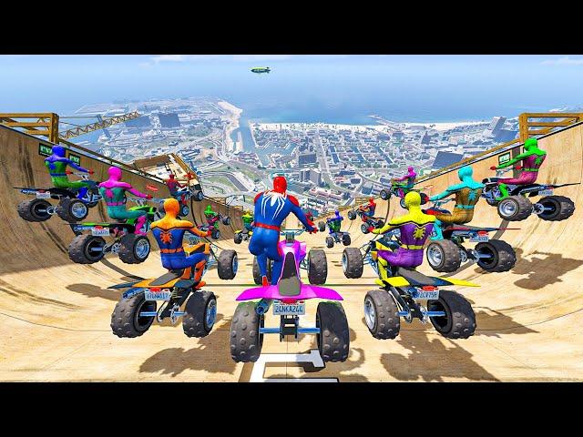 Rainbow Spiderman vs Longest Ramp in GTA 5 - Jumping from Highest in GTA 5 #1