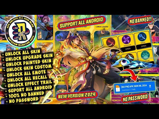 UPDATE APK SCRIPT SKIN MLBB 2024 NO BAN | UNLOCK ALL SKIN ML & MORE FOR FREE