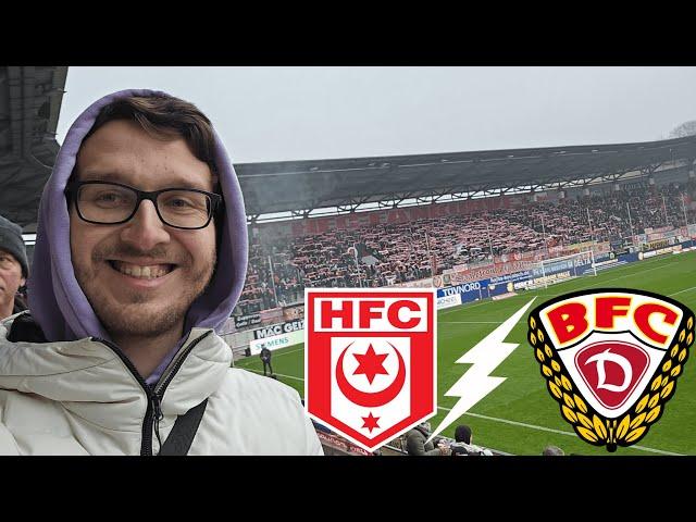 BRISANTES OSTDUELL KURZ VOR ABBRUCH  | PYRO & 2× ROT | Hallescher FC vs. BFC Dynamo Stadionvlog