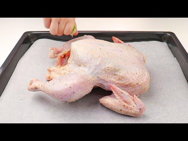 All the secrets to crispy delicious baked chicken! Recipe for festlic dinner ASMR