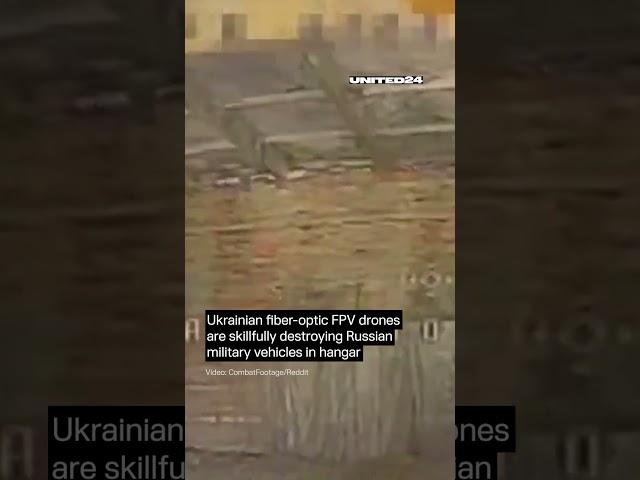Ukrainian Fiber Optic FPV Drones Destroy Russian Military Vehicles #warinukraine #drone