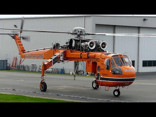 Erickson Sikorsky S-64 Skycrane/Aircrane Startup & Taxi at YYJ