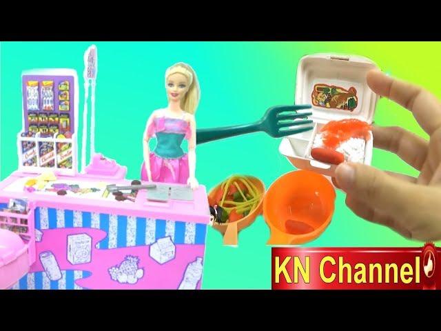 KN Channel Đồ chơi trẻ em SIÊU THỊ BÚP BÊ BARBIE NẤU ĂN VỚI BÉ NA