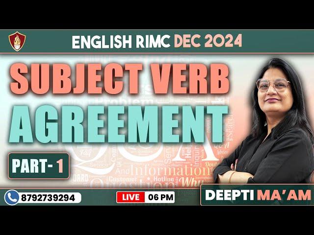 Subject Verb Agreement | Best RIMC Online Classes | English Class | RIMC Dec 2024