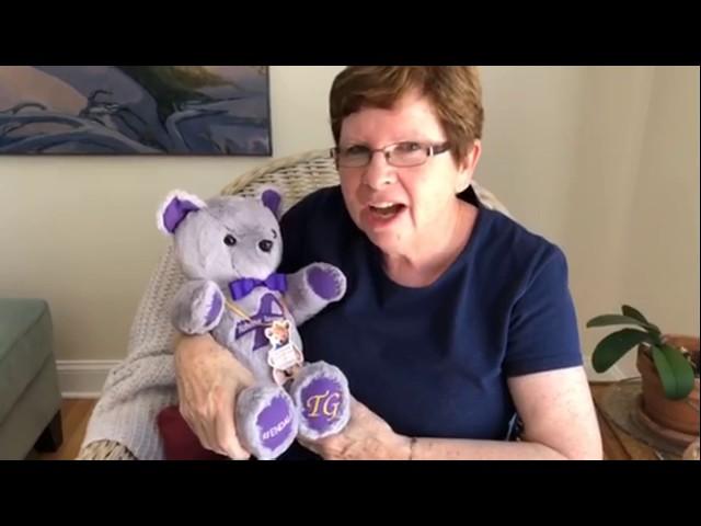 Reveal of Alzheimer's Awareness Teddy Bear at GlassEyesOnLine