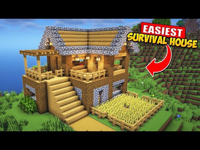 Minecraft Easy Survival House Build Tutorial 