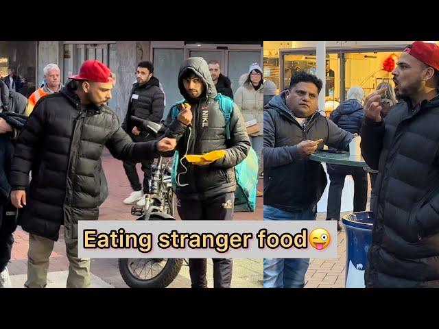 Eating stranger food by joker pranks