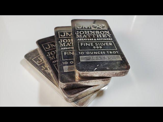 10 Ounce Johnson Matthey Pressed Silver Bars