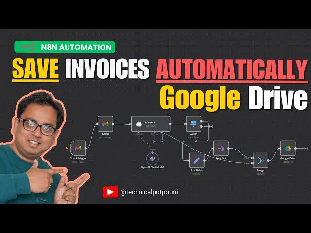 n8n Automation Tutorial: Gmail Attachments to Google Drive with AI Invoice Detection
