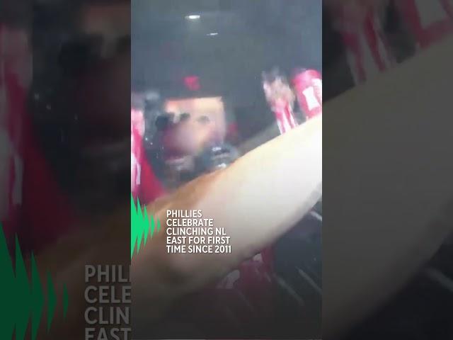 Philadelphia Phillies celebrate clinching NL East inside clubhouse