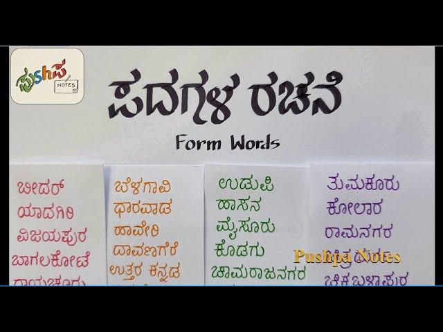 31 simple Kannada words (with gunithakshara and ottakshara)