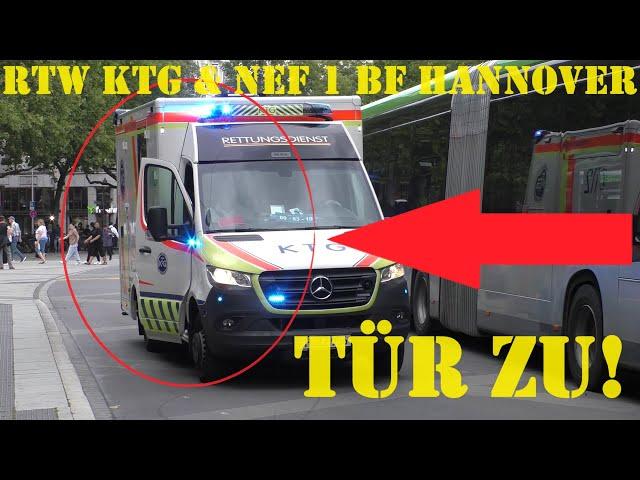 [TÜREN ZU!!!] Doppelte Türenkontrolle auf EINSATZFAHRT RTW KTG + NEF 1 BF HANNOVER