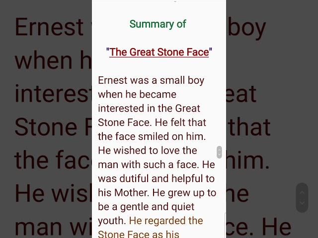 The Great Stone Face Class 8 Summary