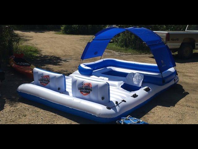 Bestway CoolerZ Tropical Breeze 6-Person Floating Island (Unboxing & Float)