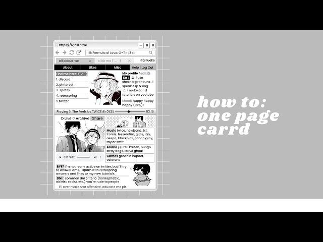 aesthetic site; easy carrd tutorial