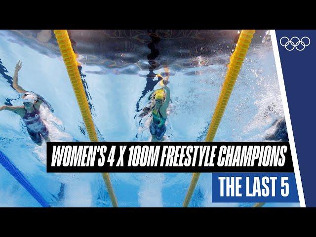 ‍️ The last five Women's 4x100m freestyle champions 