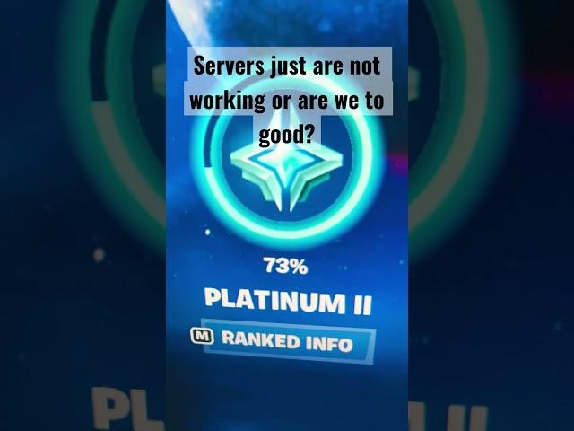 I just wanna play ・Platinum 2 in 10 matches  #fortnite ￼