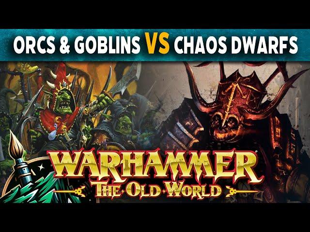 Orcs & Goblins vs Chaos Dwarfs - Warhammer The Old World Live Battle Report