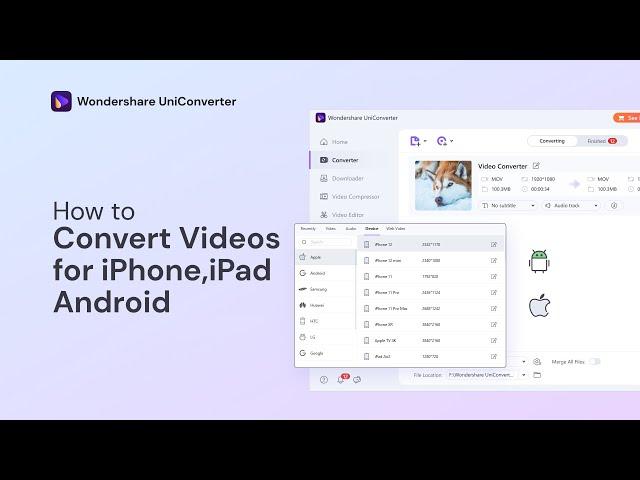 How to Convert Videos for iPhone/iPad/Android Devices on Windows | Wondershare UniConverter
