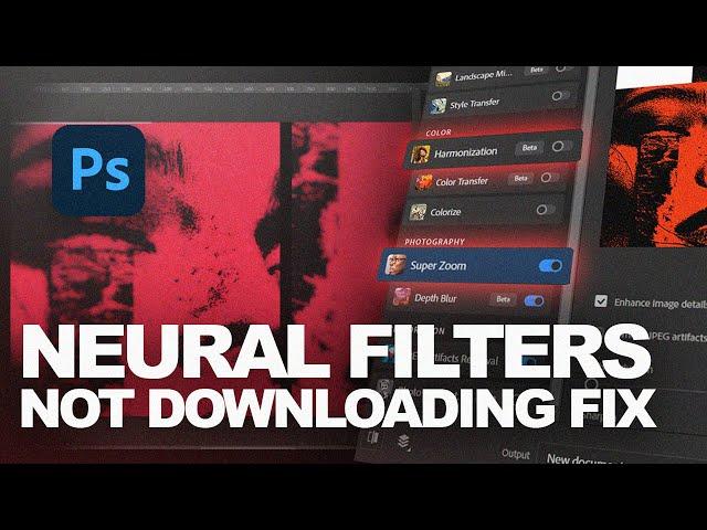 How to Fix Photoshop Neural Filters NOT DOWNLOADING quick and easy! (2024)
