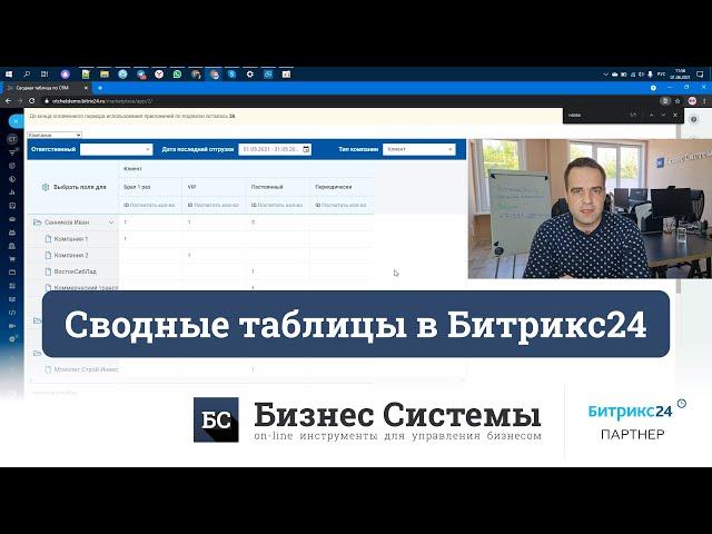 Сводные таблицы в CRM Битрикс24. Видео-инструкция по работе с новым отчетом.