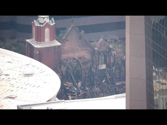 Chopper video shows aftermath from fire that destroyed historic church in Dallas