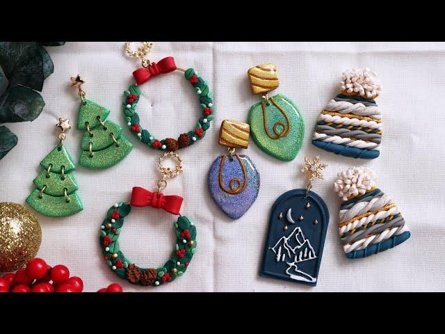 Polymer Clay Christmas Earring Compilation! Amazing Holiday Christmas DIY Earrings! Christmas 2022