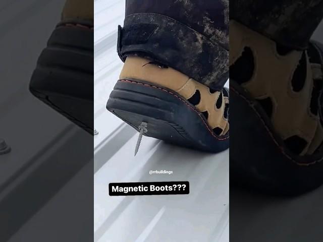 Magnetic boots from Cougar Paws. #roof #roofer #roofing #roofershelper #metalroofing #shorts